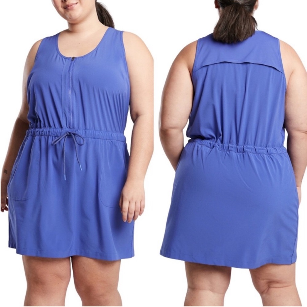Athleta Expedition Dress Sleeveless Lined Skort in Merlin Blue Size 16